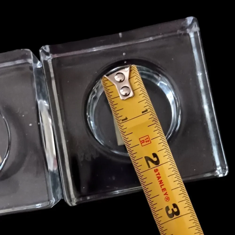 2 IKEA Glass Candle Holders Icy Clear Christmas Square Ice Cube Votive Tealight.